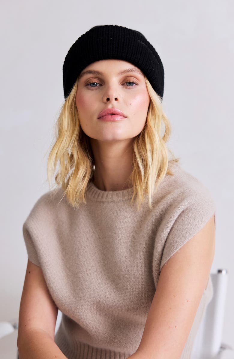 Arctic Fox & Co The Embroidered Merino Wool Beanie, Alternate, color, Arctic Black