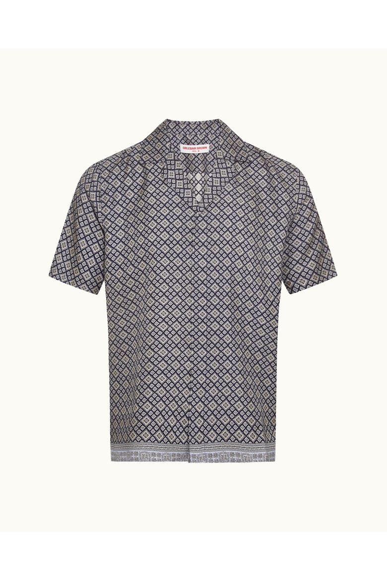 Maitan Silk Relaxed-Fit Shirt, Alternate, color, Night Iris