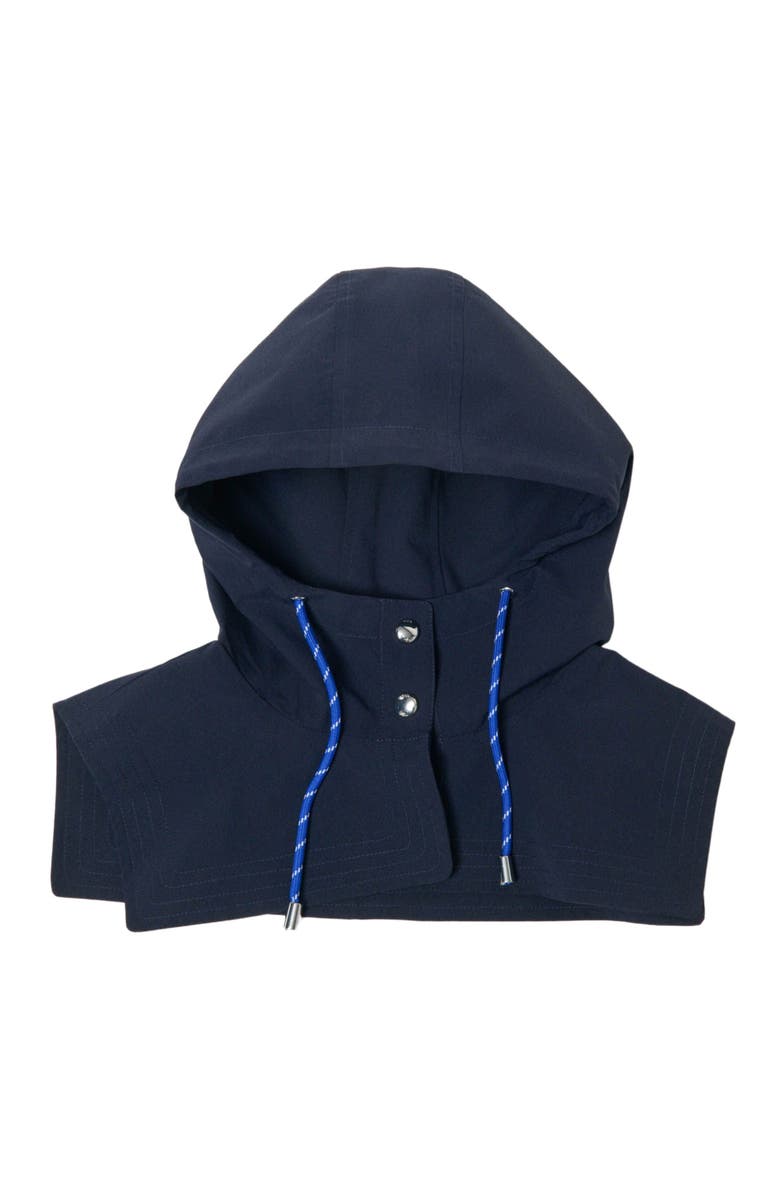 maje Waterproof drawstring hood, Alternate, color, Navy