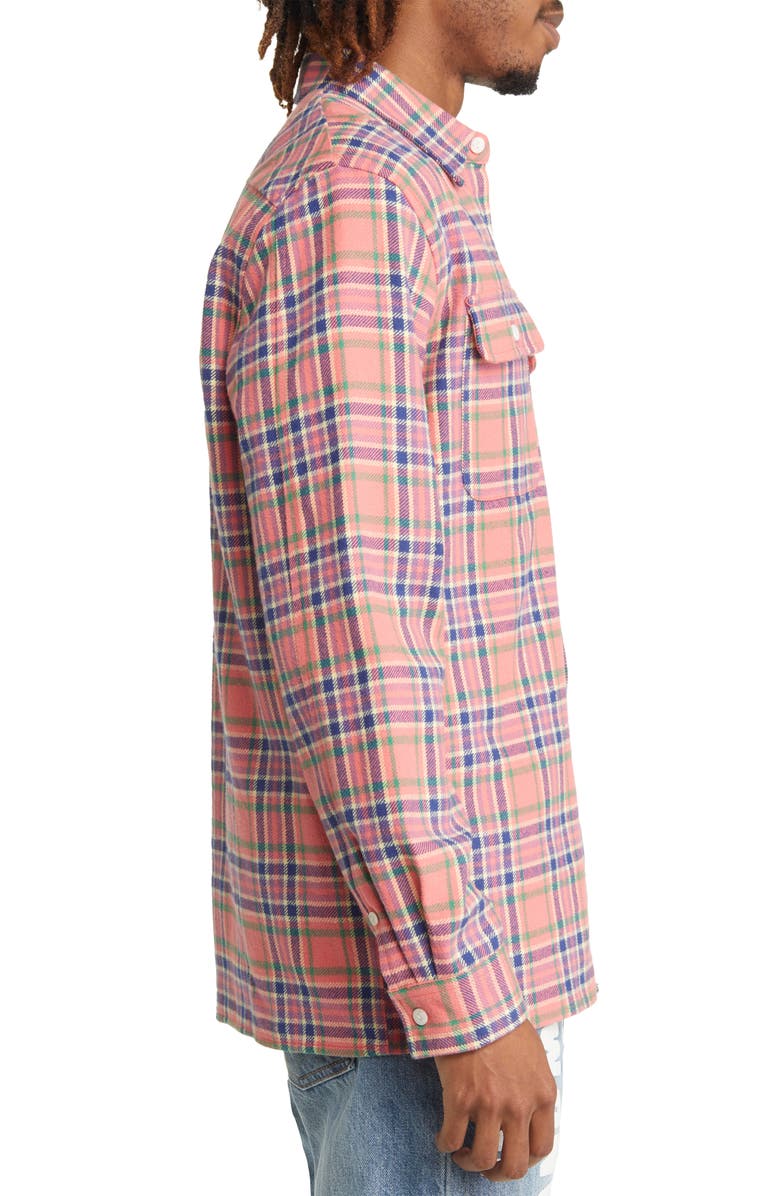 Billionaire Boys Club Prosper Plaid Flannel Button-Up Shirt, Alternate, color,