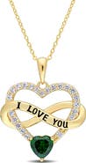 Julianna B. Color Zirconia Infinity Heart Necklace Yellow-Plated