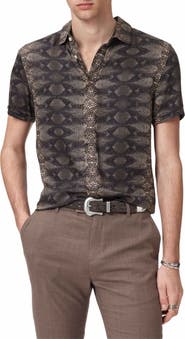 John Varvatos Loren Slim Fit Short Sleeve Button-Up Shirt