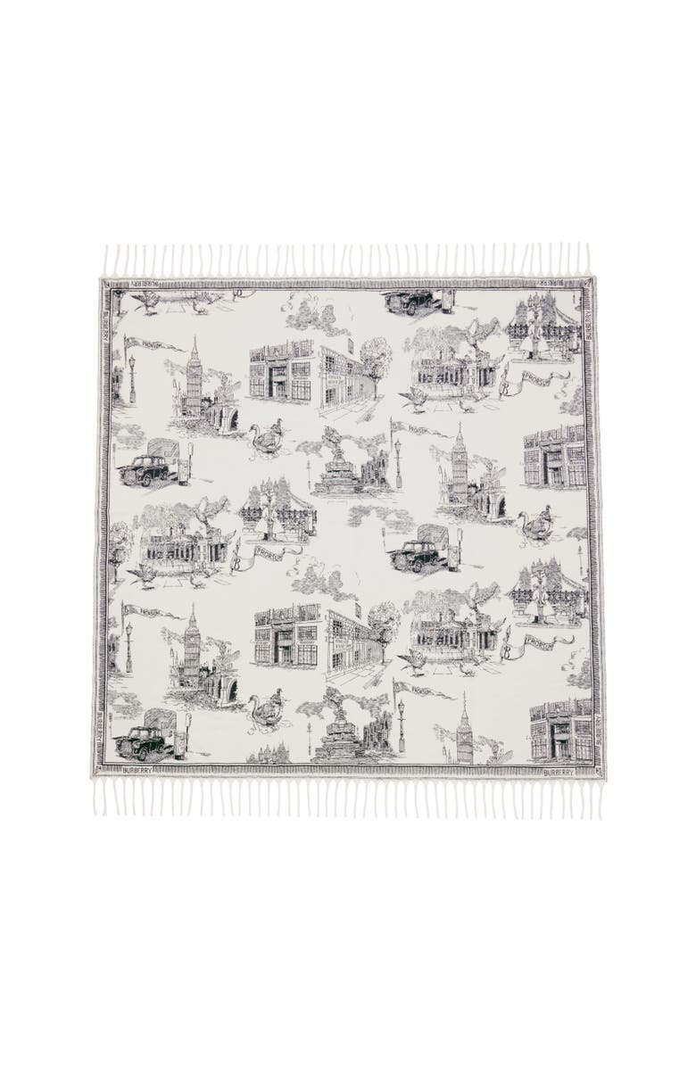 Burberry London Landmarks Cashmere Wool Blanket, Alternate, color, 