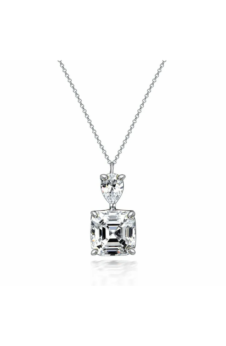 Anna Zuckerman Gabriella 5 Carat Asscher Cut Necklace, Main, color, White Diamond Crystalline