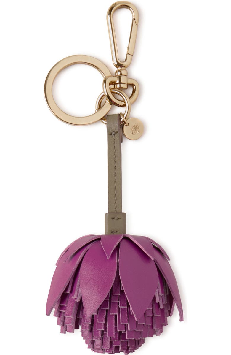 Mulberry Pom Pom Flower Keyring, Main, color,