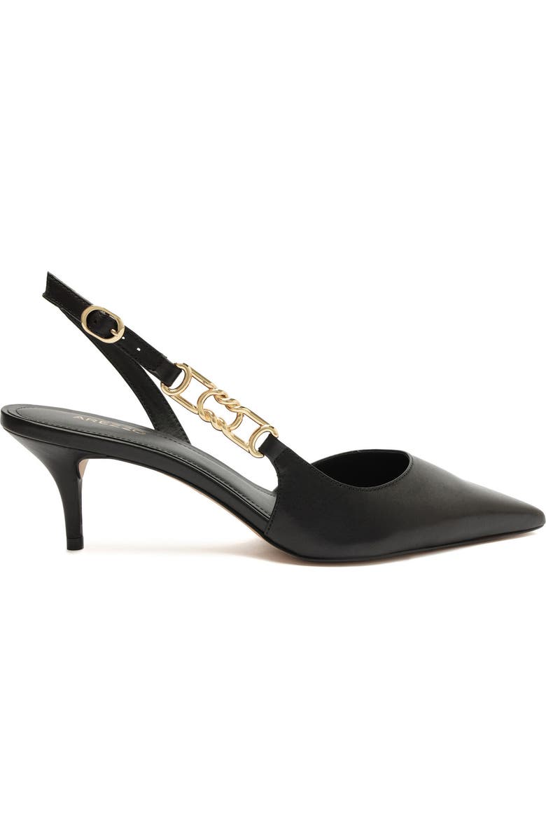 Arezzo Faye Half d'Orsay Pointed Toe Slingback Pump, Alternate, color, Black