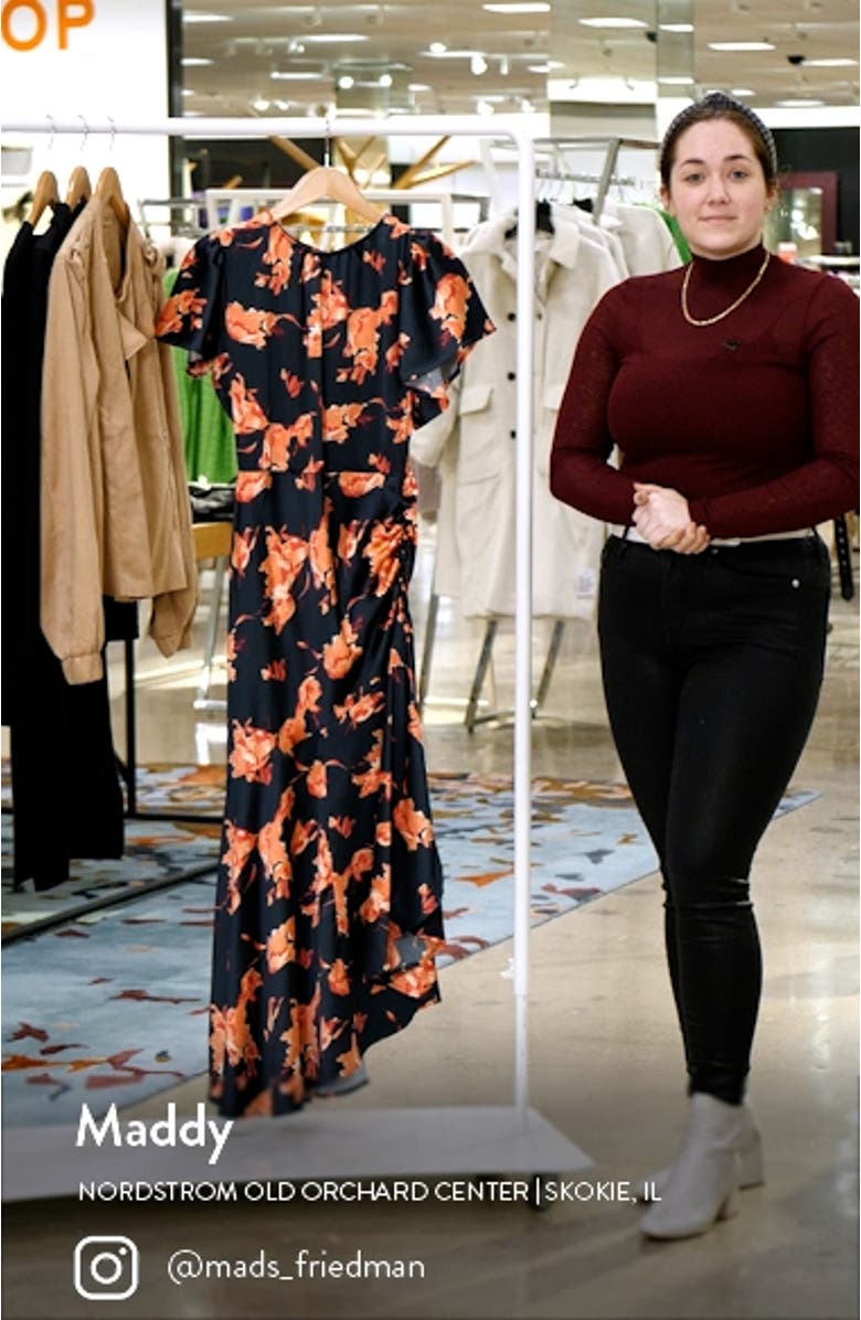 Flutter Sleeve Asymmetric Hem Dress, sales video thumbnail