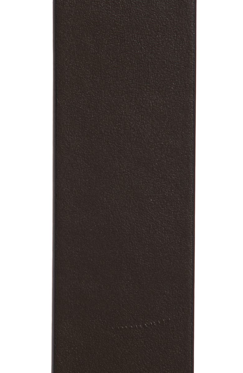 Vince Flat Leather Belt, Alternate, color, Cacao Brown