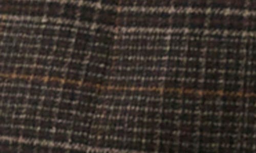 Estelle Noel Check Double Breasted Blazer In Brown
