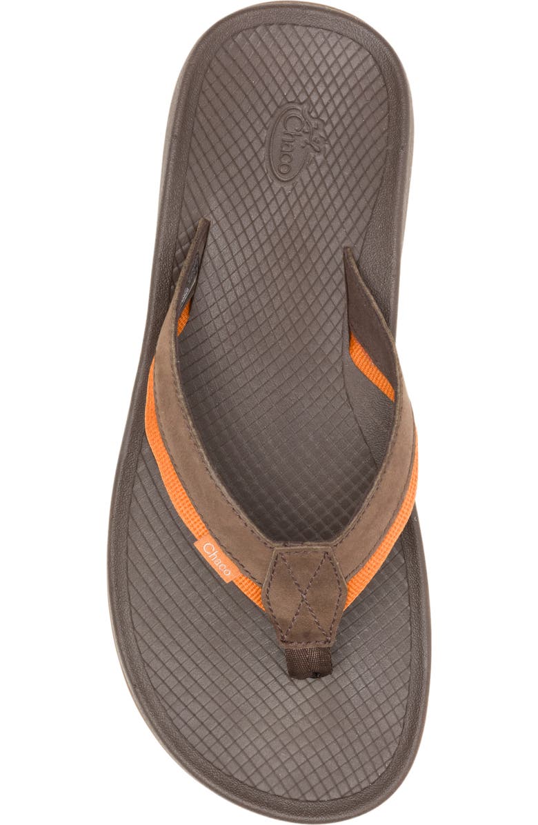 Chaco Lowdown Leather Flip Flop, Alternate, color, Coffee