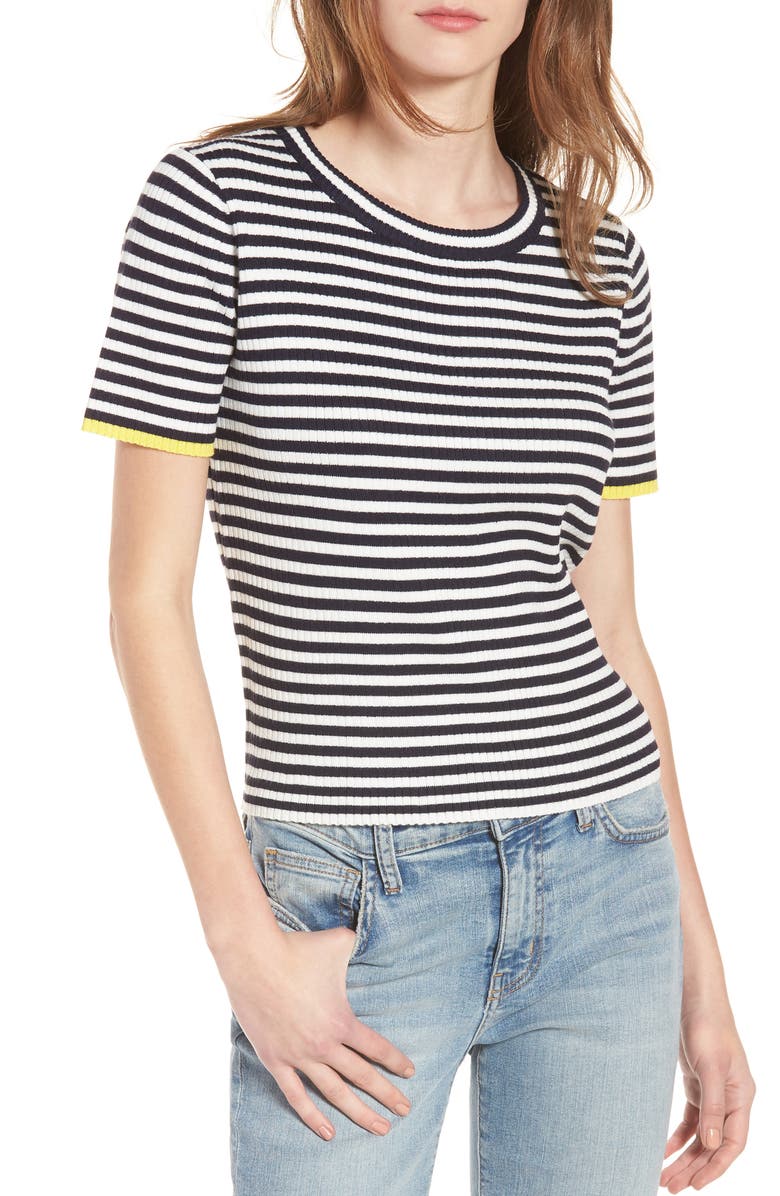 Cotton Emporium Stripe Knit Pullover, Main, color,