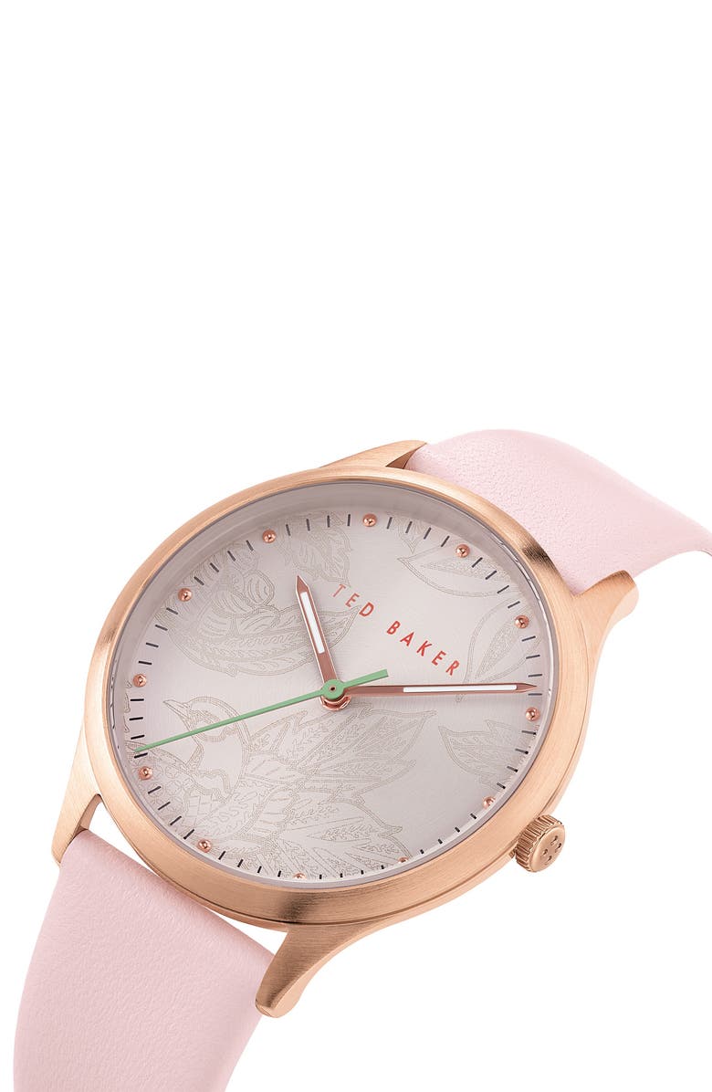 Ted Baker London Women's Belgravia Pink Leather Strap Watch, 36mm, Alternate, color, 