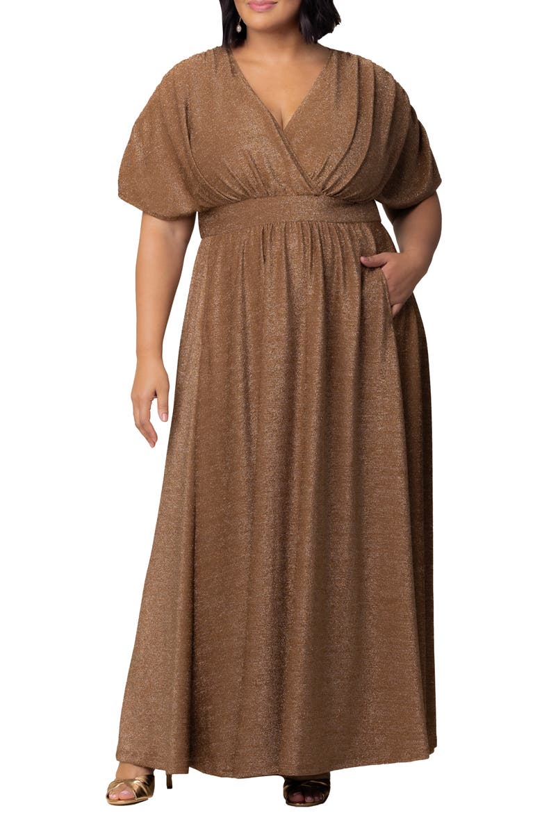 Geneva Metallic Gown, Main, color, MOCHA SPARKLE