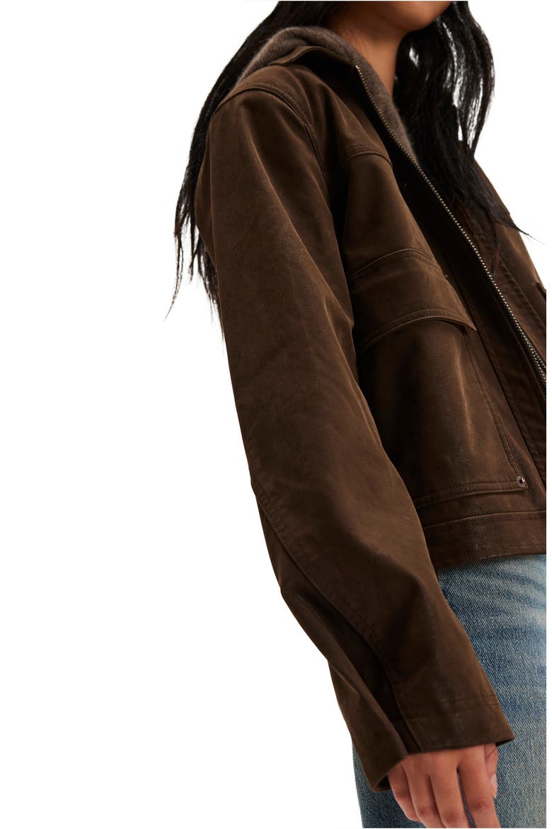 Blair Faux Suede Jacket, Alternate, color, CHOCOLATE TORTE