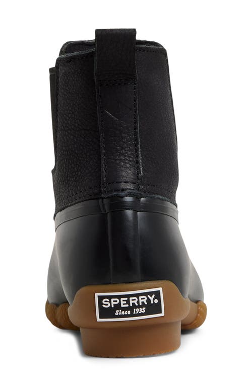 Sperry Saltwater Waterproof Duck Chelsea Boot In Black