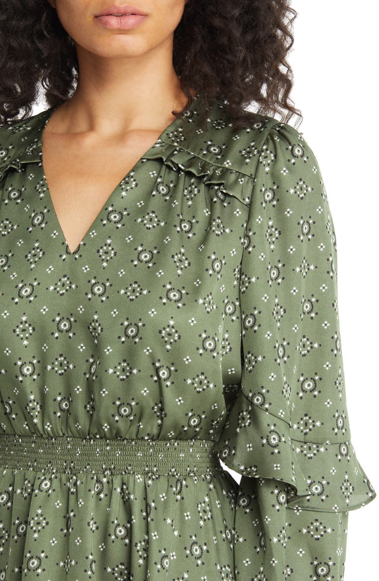 Sam Edelman Foulard Long Sleeve A-Line Minidress, Alternate, color,