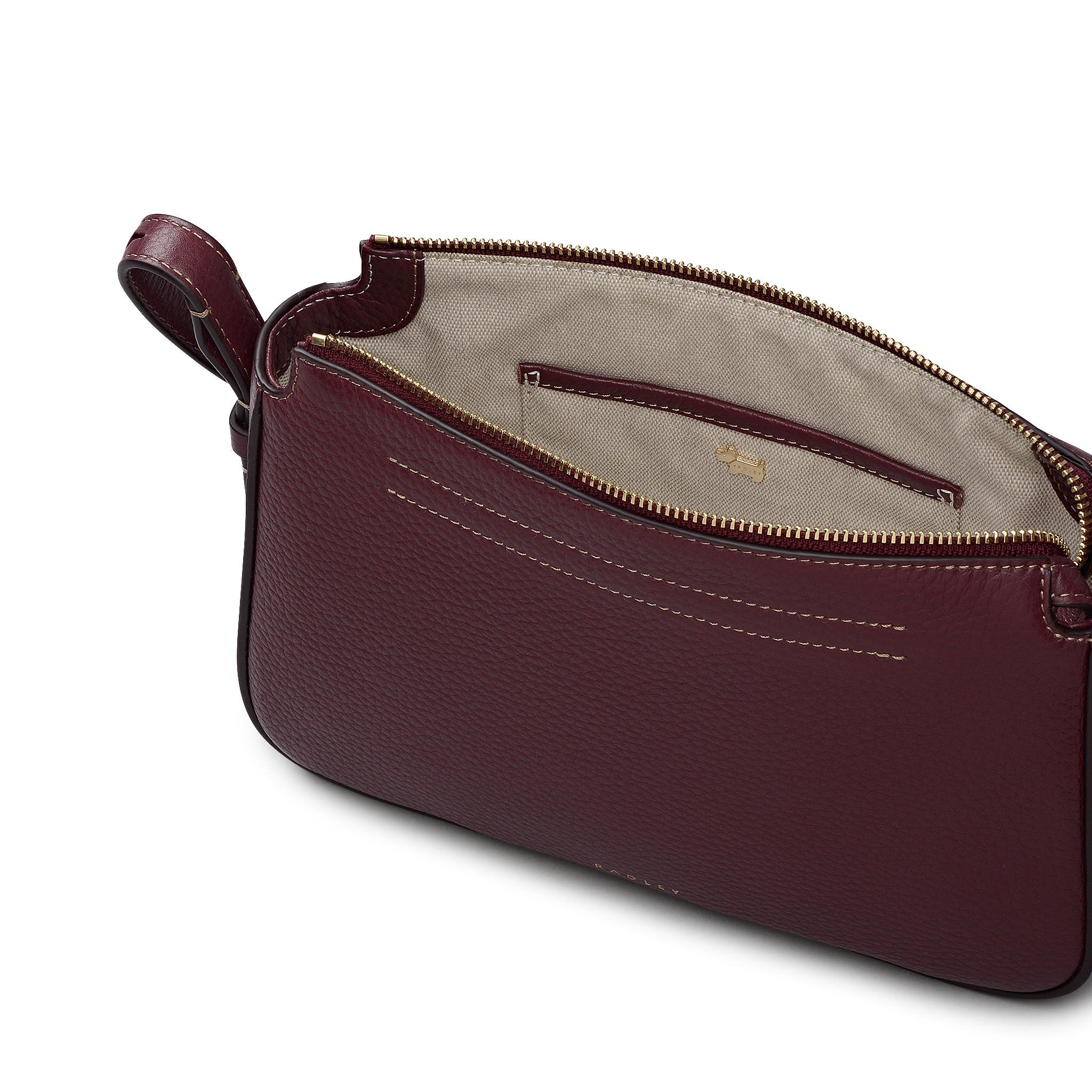 Oak Street Small Ziptop Crossbody Bag, Alternate, color, Dark Cherry