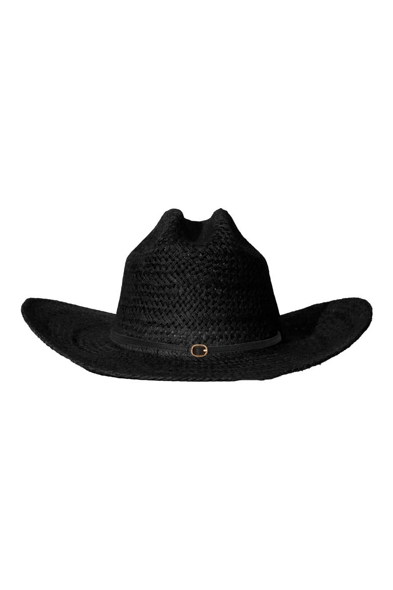 Aiden Straw Cowboy Hat, Alternate, color, BLACK