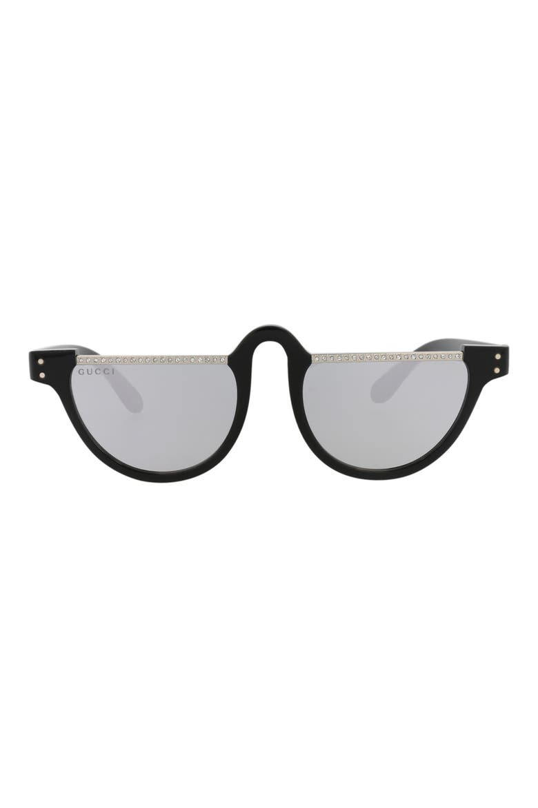 Novelty 49mm Round Sunglasses, Main, color, BLACK BLACK SILVER