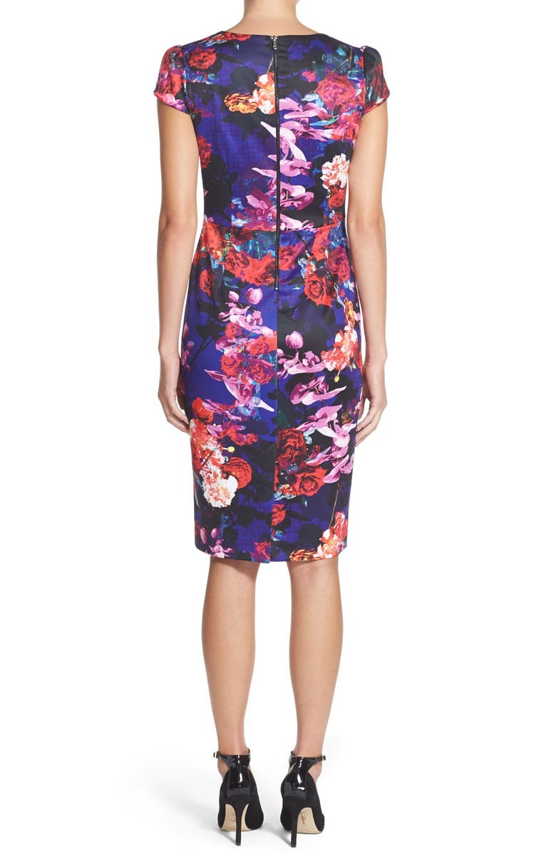 Betsey Johnson Print Stretch Midi Dress, Alternate, color, 