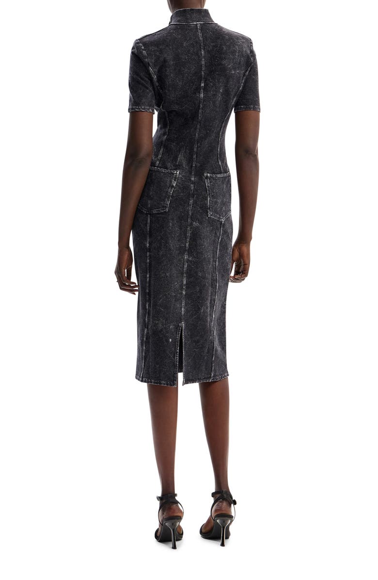 Desigual Gradient Denim Midi Dress, Alternate, color, Black