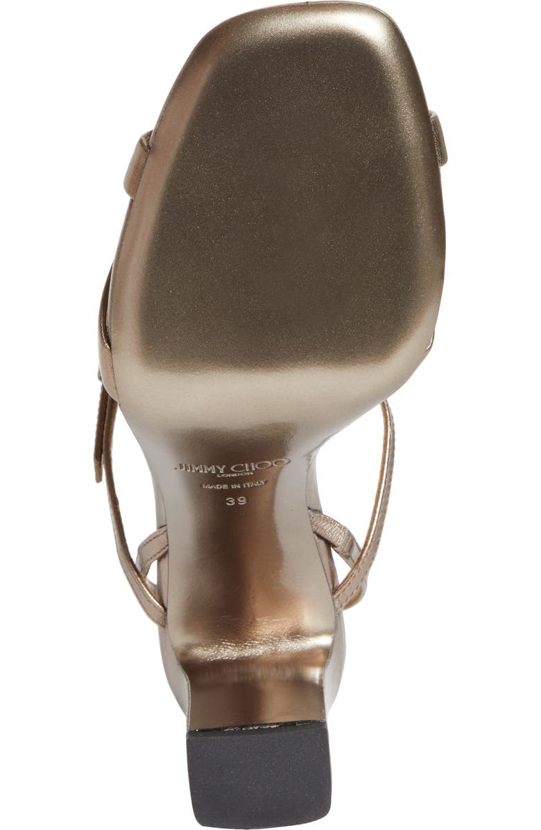 Jimmy Choo Elsy Block Heel Sandal, Alternate, color, Pewter