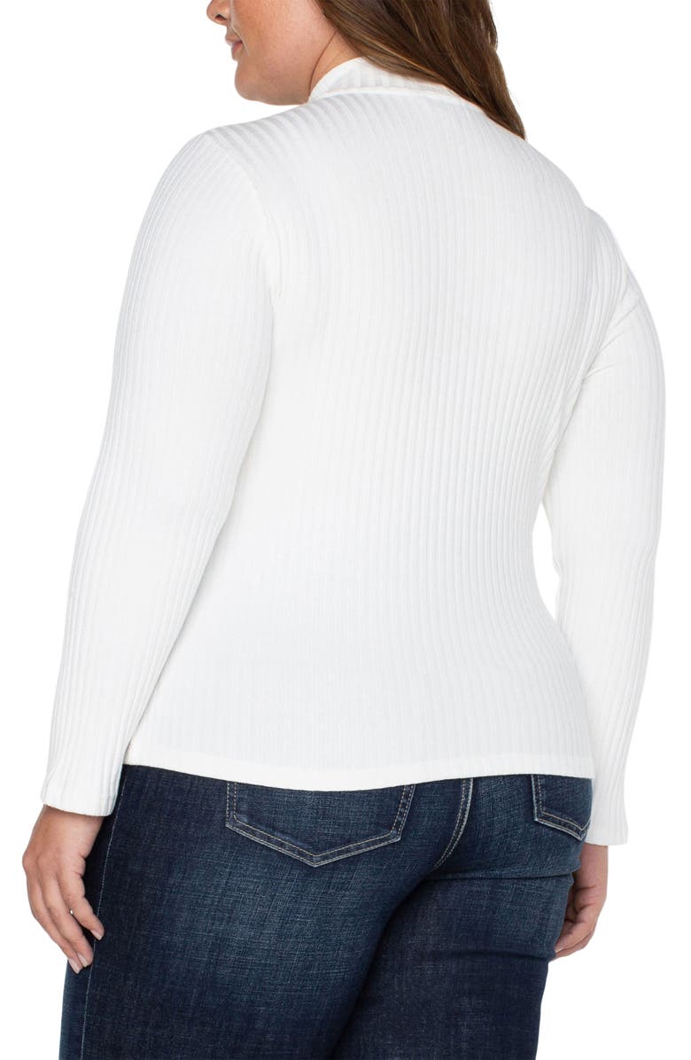 Liverpool Los Angeles Rib Mock Neck Top, Alternate, color, Snow