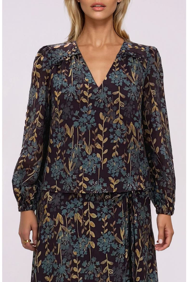 Organza Print Top, Main, color, BURGUNDY/ BLUE MULTI