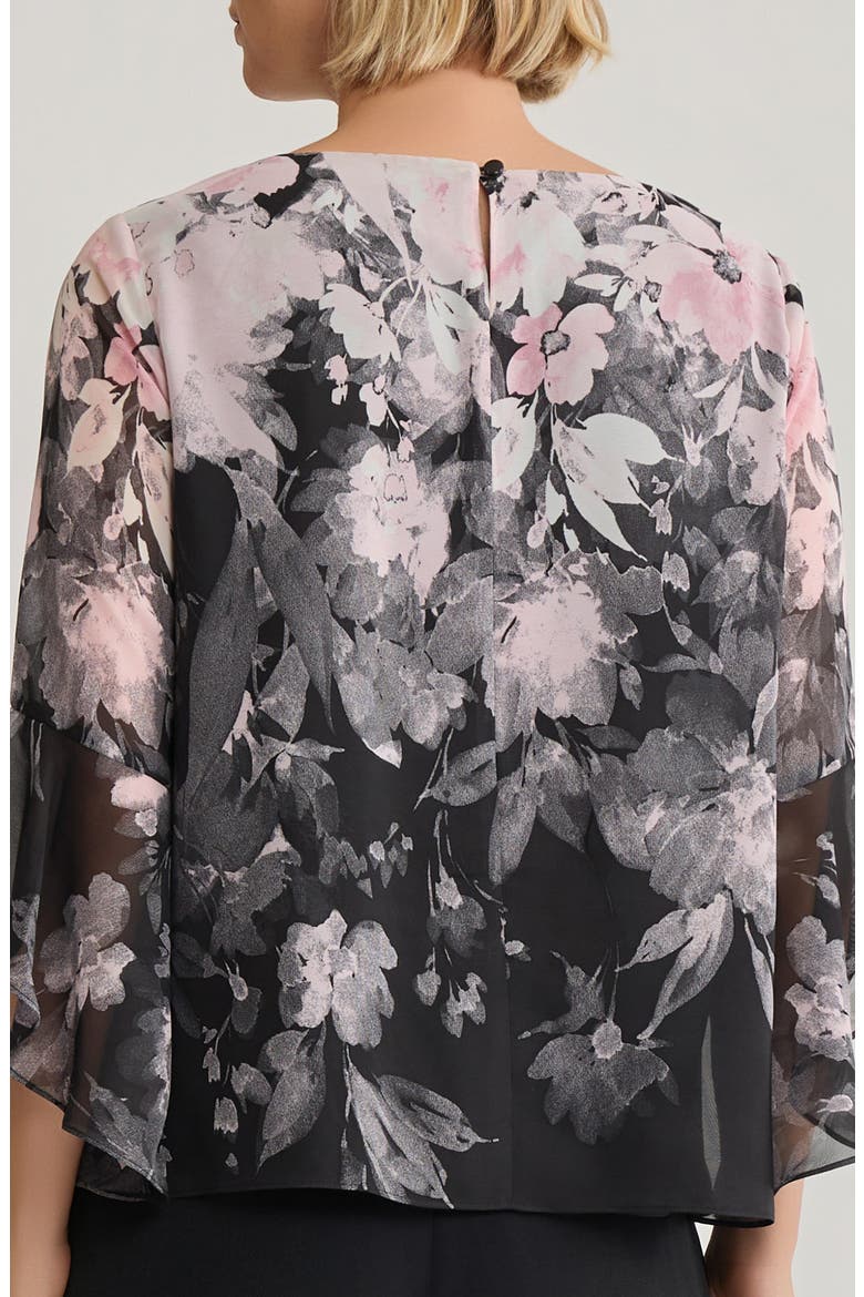 Floral Print Ruffle Sleeve Top, Alternate, color, TUTU PINK MULTI