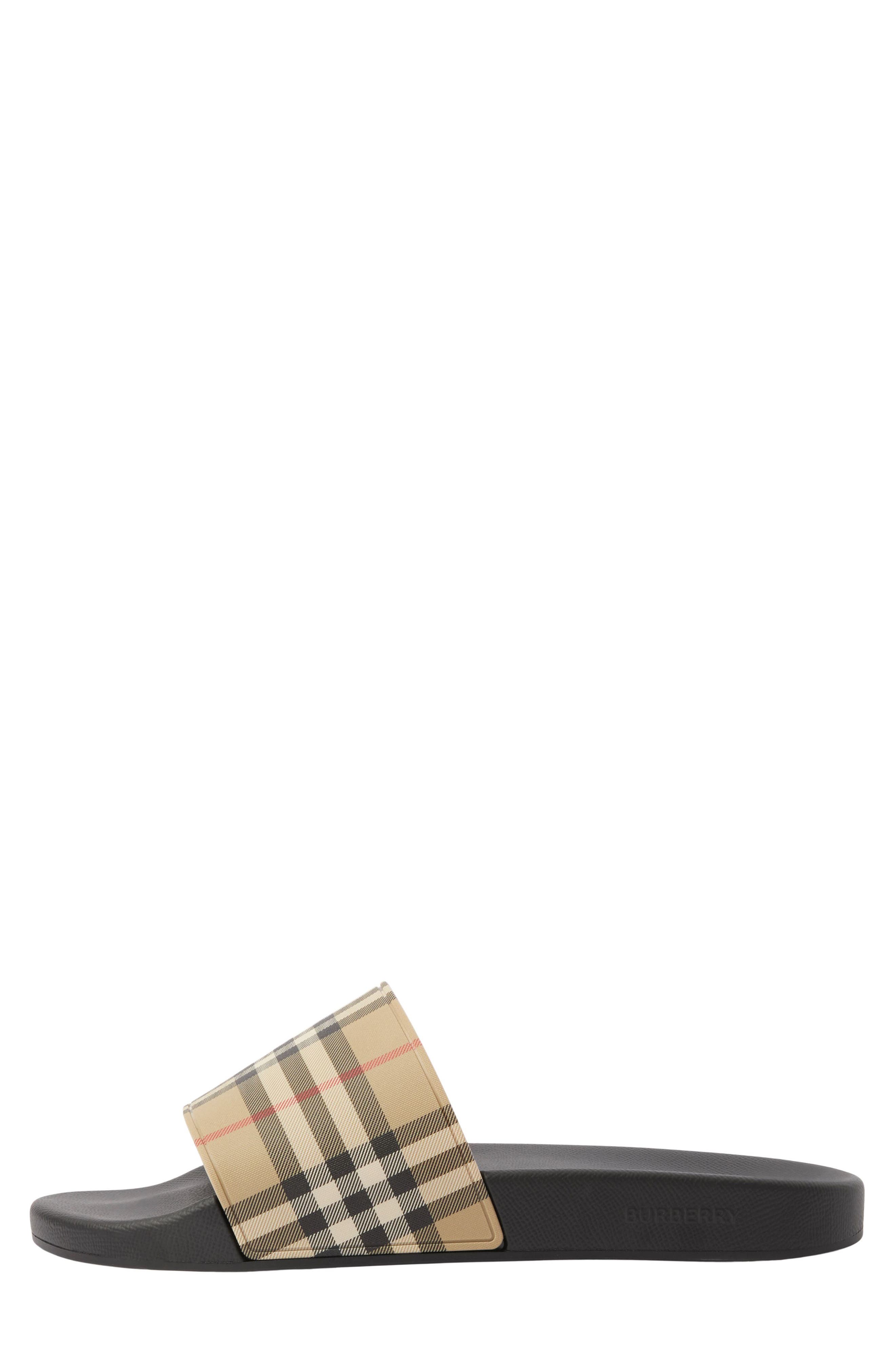 Burberry Furley Check Slide Sandal, Alternate, color, Archive Beige