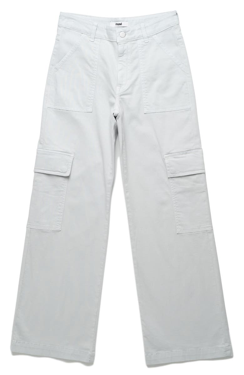 Mavi Jeans Alva High Waist Straight Leg Cargo Pants, Alternate, color, Ivory Casual Twill