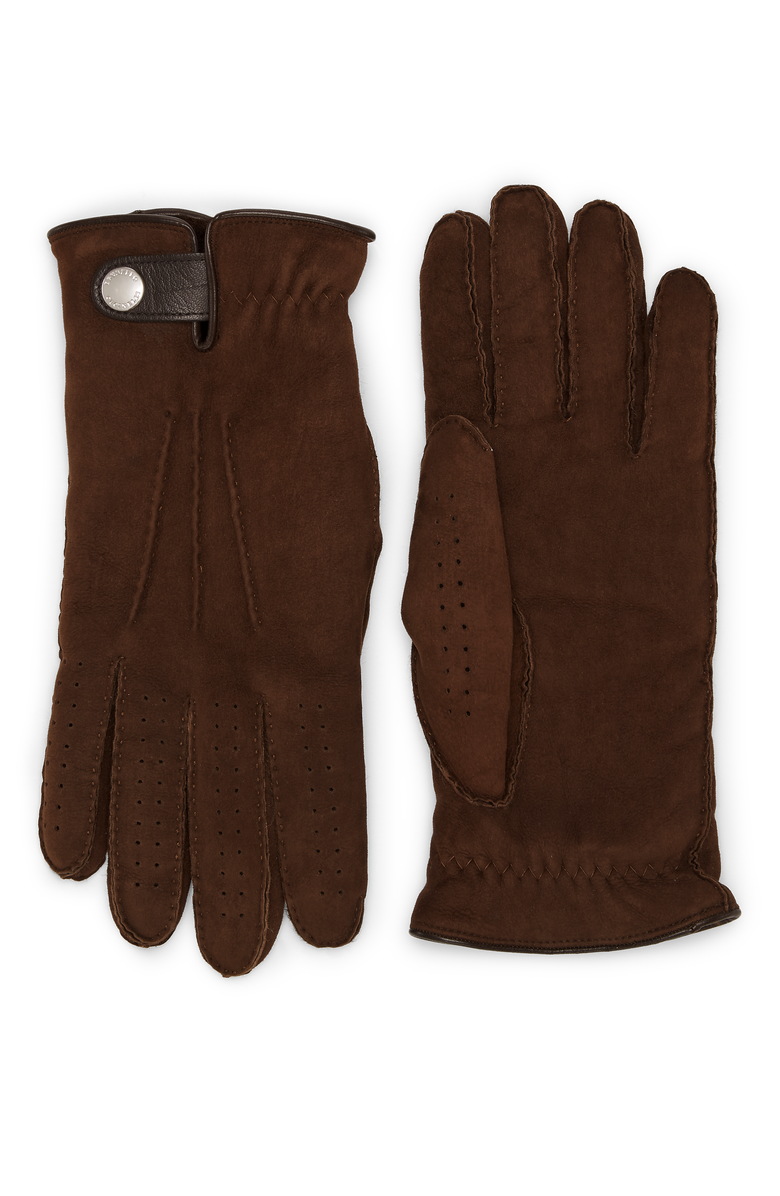 Brunello Cucinelli Suede shearling gloves, Main, color, 