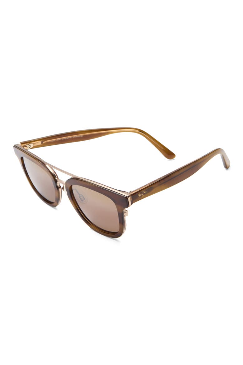 Relaxation Mode 49mm Polarized Round Sunglasses, Alternate, color, TORTOISE TORTOISE BRONZE