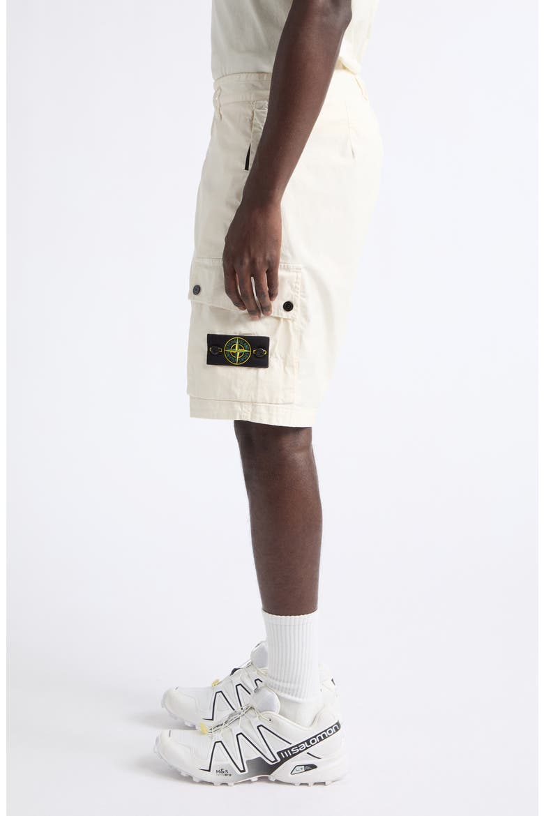 Stretch Organic Cotton Twill Cargo Shorts, Alternate, color, V0093 IVORY
