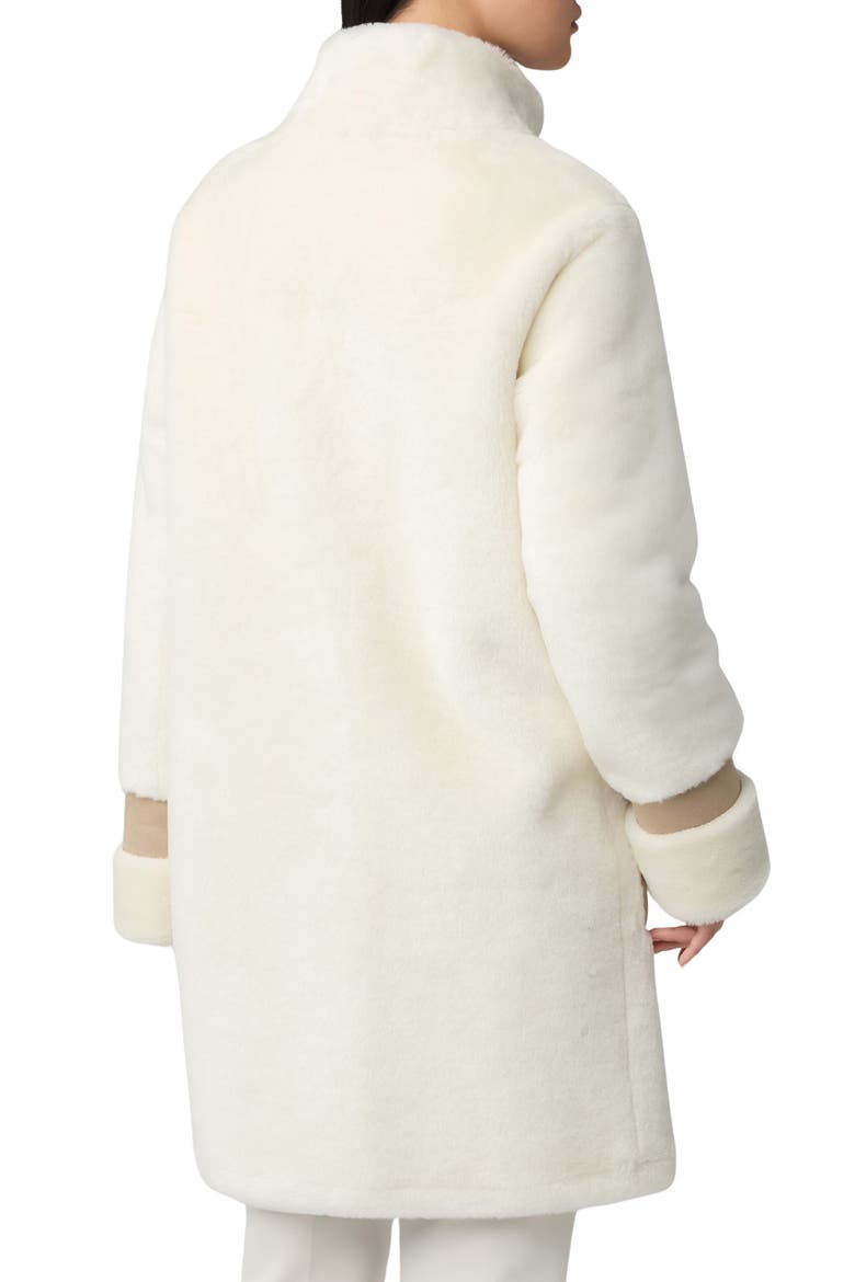 Fiala Faux Fur & Faux Suede Coat, Alternate, color, POWDER