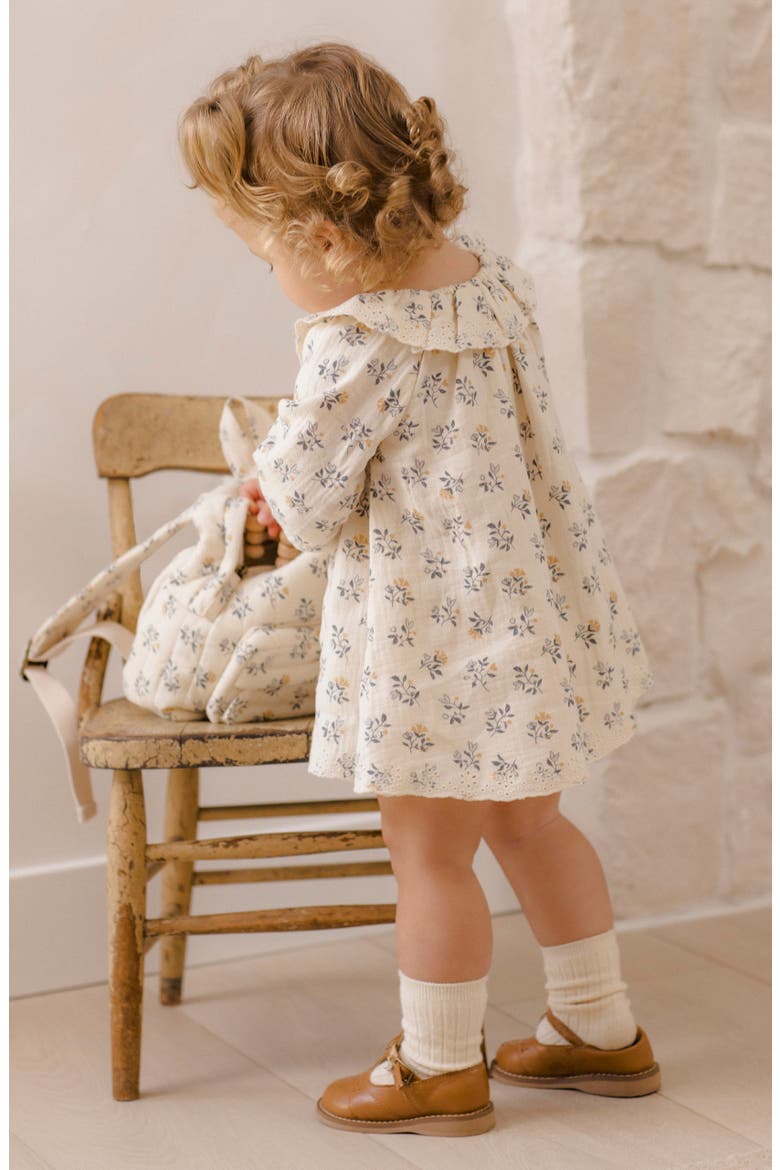 Kids' Isla Long Sleeve Organic Cotton Dress & Bloomers Set, Alternate, color, NATURAL