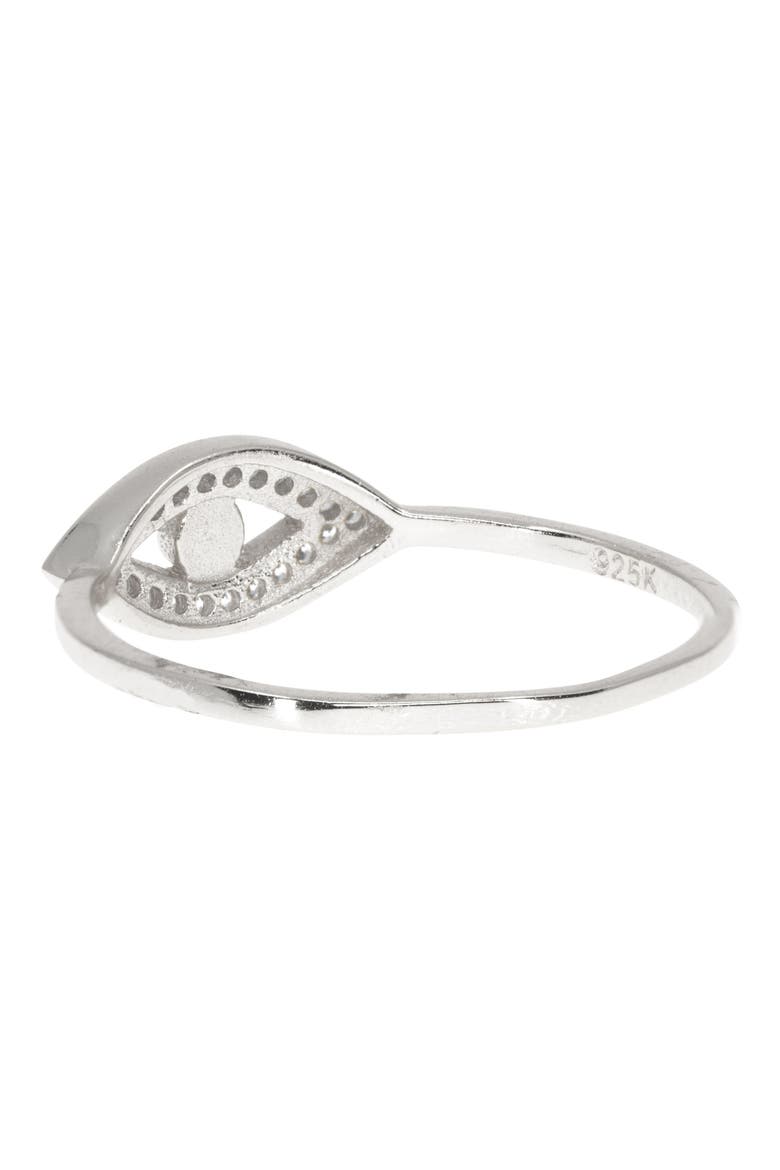 Evil Eye Pavé Ring, Alternate, color, SILVER