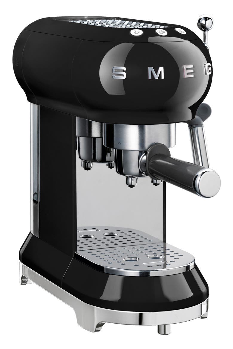 '50s Retro Style Espresso Coffee Machine, Main, color, BLACK
