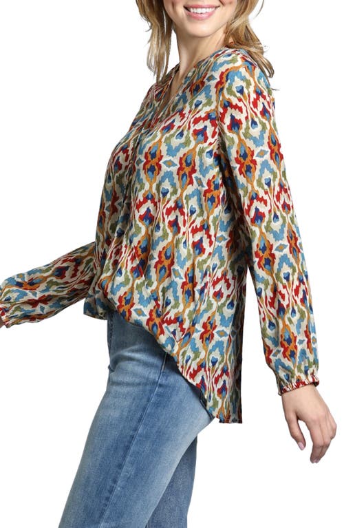 Apny Printed Top In Orange Multi