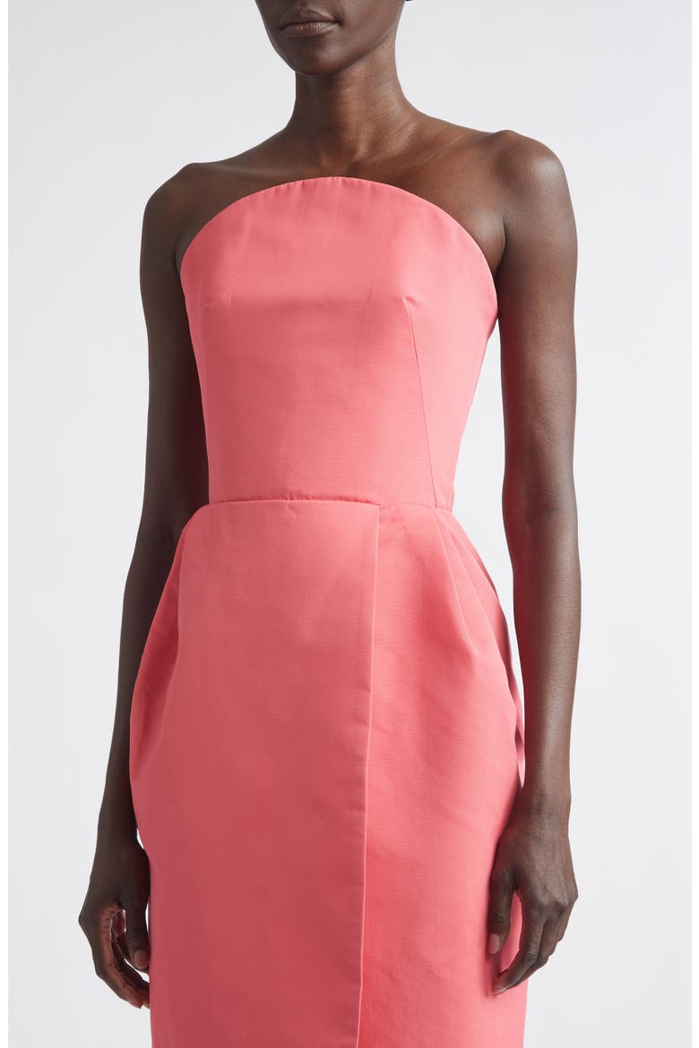 Strapless Faille Gown, Alternate, color, GUAVA