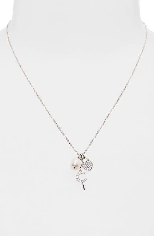 NADRI NADRI SWEETPEA CZ & FRESHWATER PEARL CHARM NECKLACE