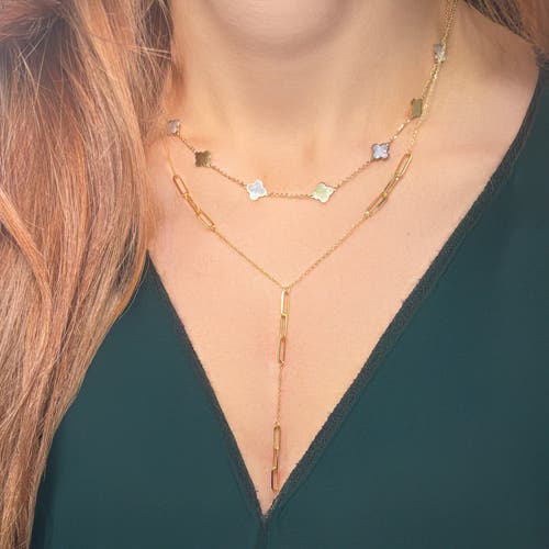 The Lovery Fine Jewelry Paperclip Lariat Necklace In Gold