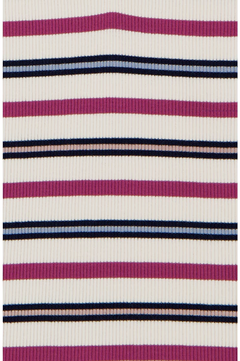 Kids' Striped Rib Ruched Raglan T-Shirt, Alternate, color, NATURAL