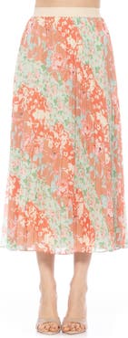 Alexia Admor Kesia Midi Chiffon Pleated Skirt