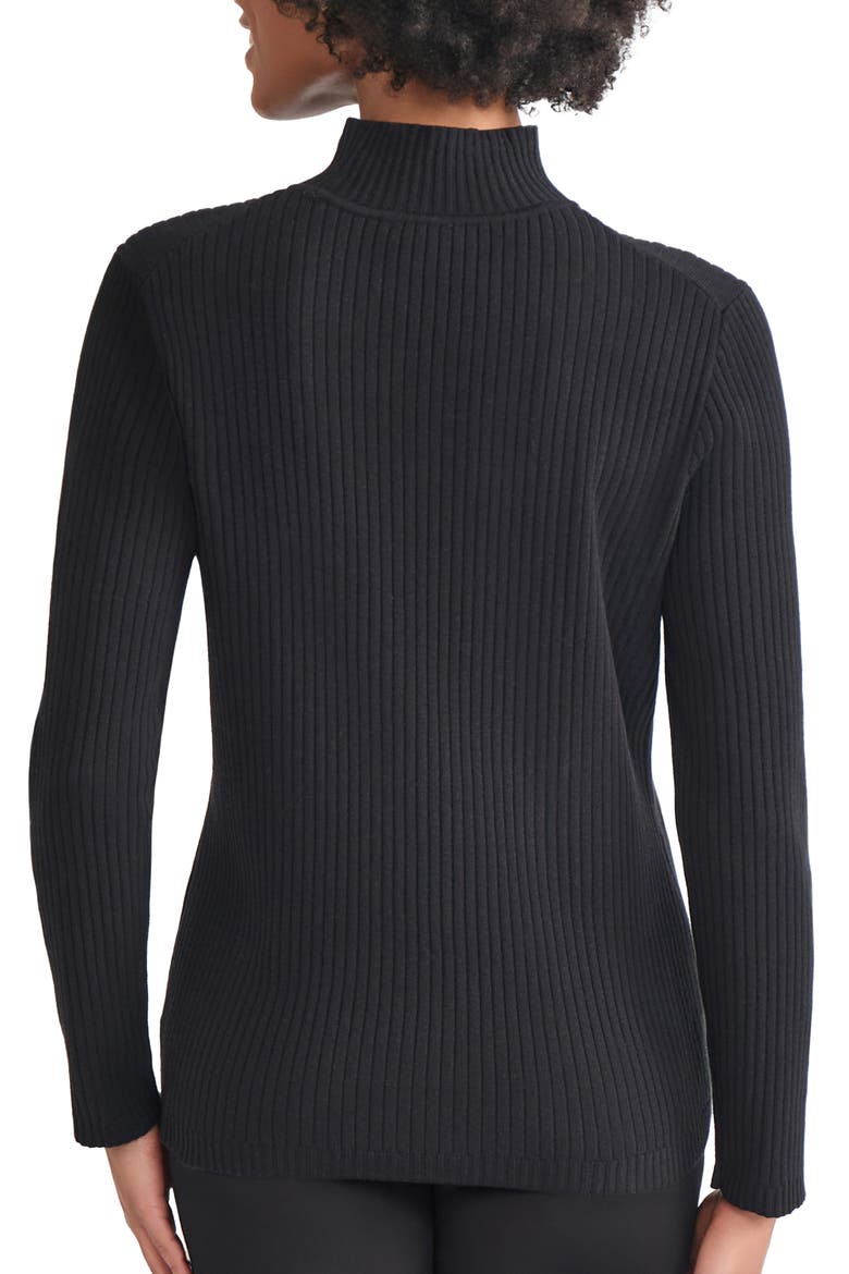 Rib Short Sleeve Sweater, Alternate, color, JONES BLACK