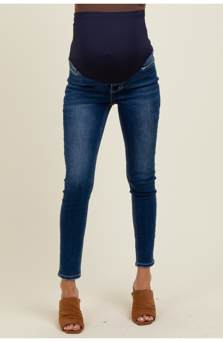 PinkBlush Vintage Wash Maternity Skinny Jeans, Alternate, color, Navy Blue