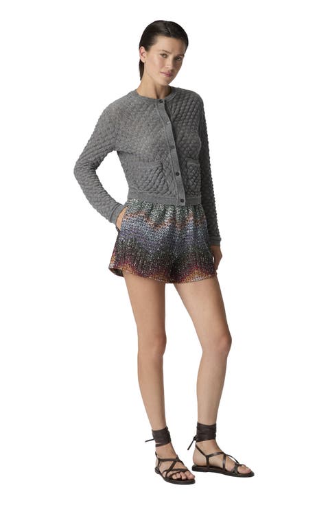 Cashmere Cardigan With Lace Pattern