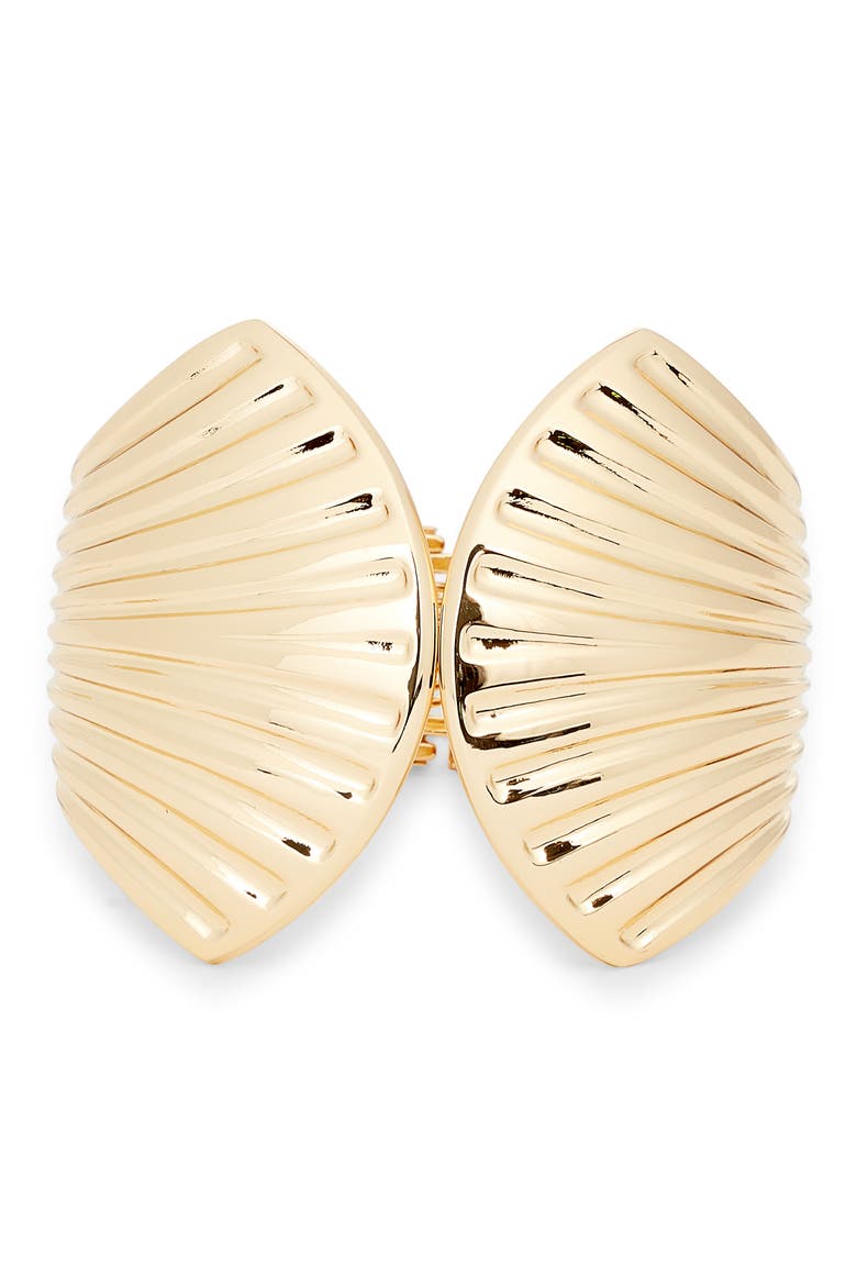 Scallop Shell Hinge Cuff Bracelet, Main, color, GOLD
