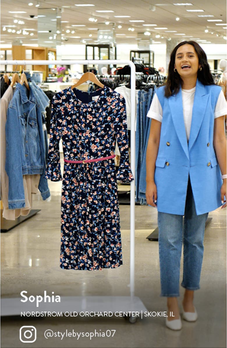 Floral Belted A-Line Dress, sales video thumbnail