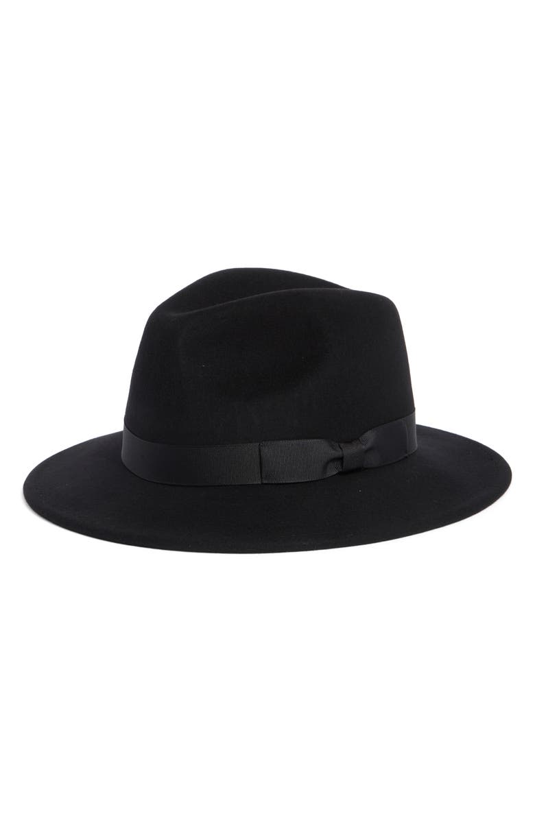 Hickey Freeman Wool Felt Fedora, Main, color, Black